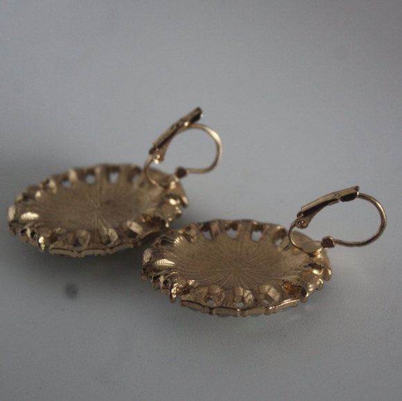 Vintage Yellow Uranium Crystal Baguette Earrings - Picture 5 of 12